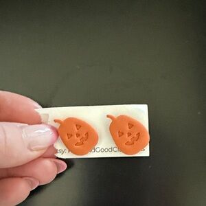 Pumpkin Orange Clay Earrings